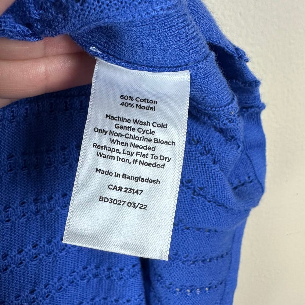 Talbots Asymmetrical Poncho Knit Top Womens M/L Blue NWT Swim Coverup Coastal - Picture 9 of 10